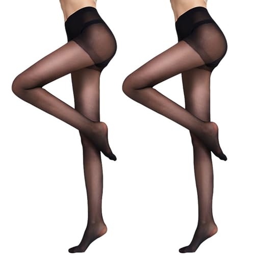2 Pairs Pantyhose: Black(fits 99-132 Lbs)