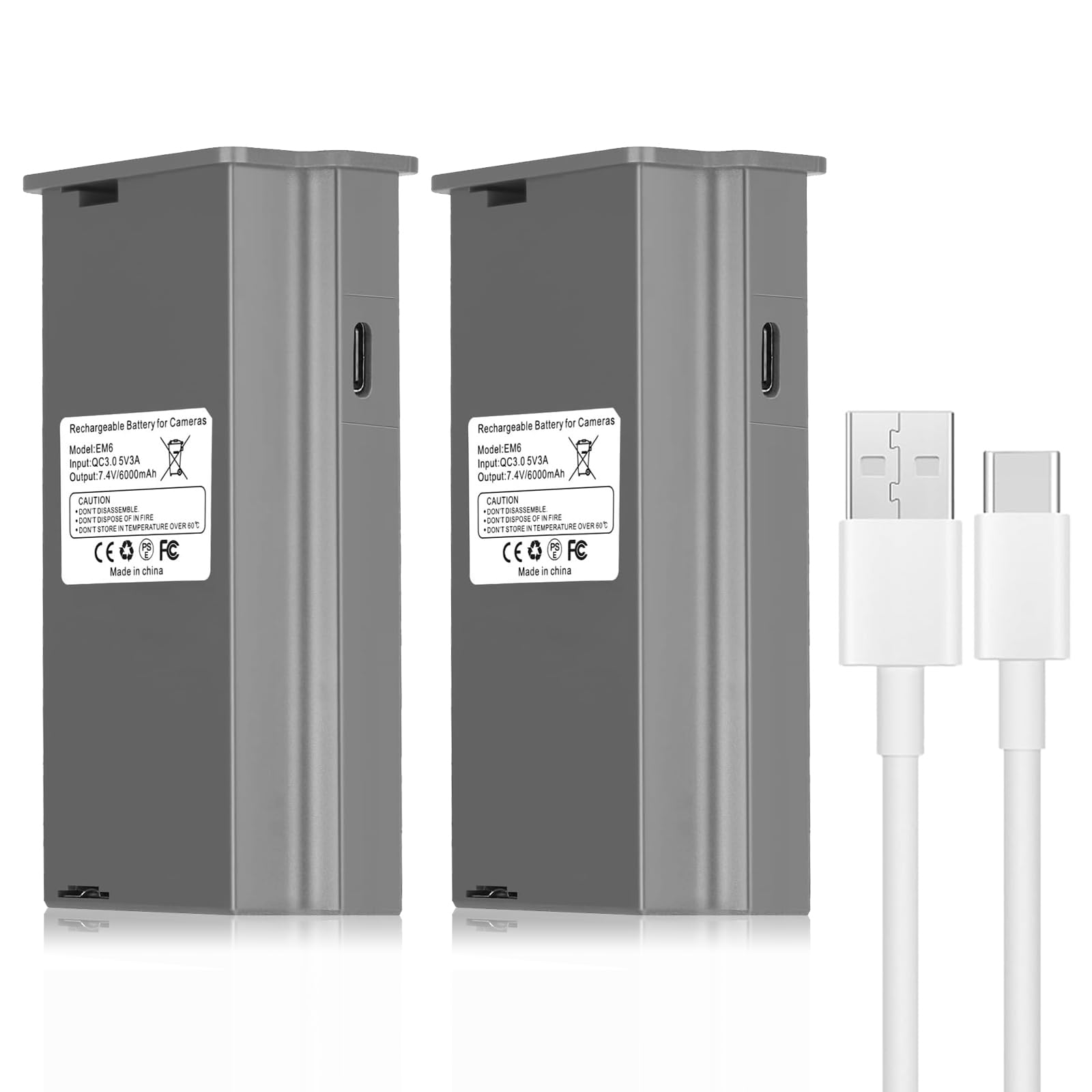 6000mAh Rechargeable Battery Pack for Reveal Hunting Camera - Compatible with X, XB, SK, X Pro, Pro 3.0, X Gen 2.0 & 3.0 Models (2-Pack) - Perfect for Extended Wildlife Monitoring & Outdoor Hunting Adventures