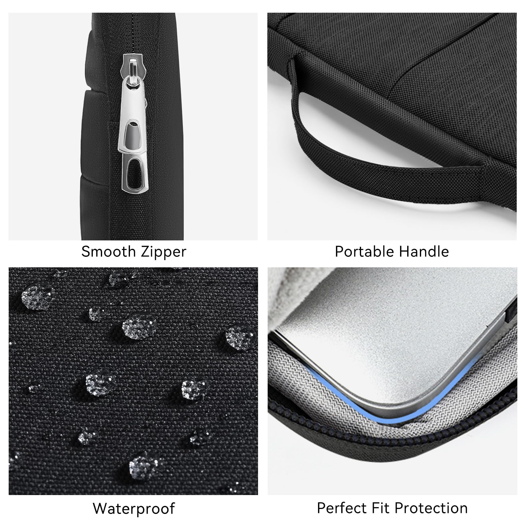 Omnpak 13.6 Inch MacBook Air M4/M3/M2/M1 Protective Laptop Sleeve Case - Padded Water-Resistant Cover with Multi-Pocket & Handle, Also Compatible with MacBook Pro 13 M2/M1 - Perfect for Travel, Office & School Use