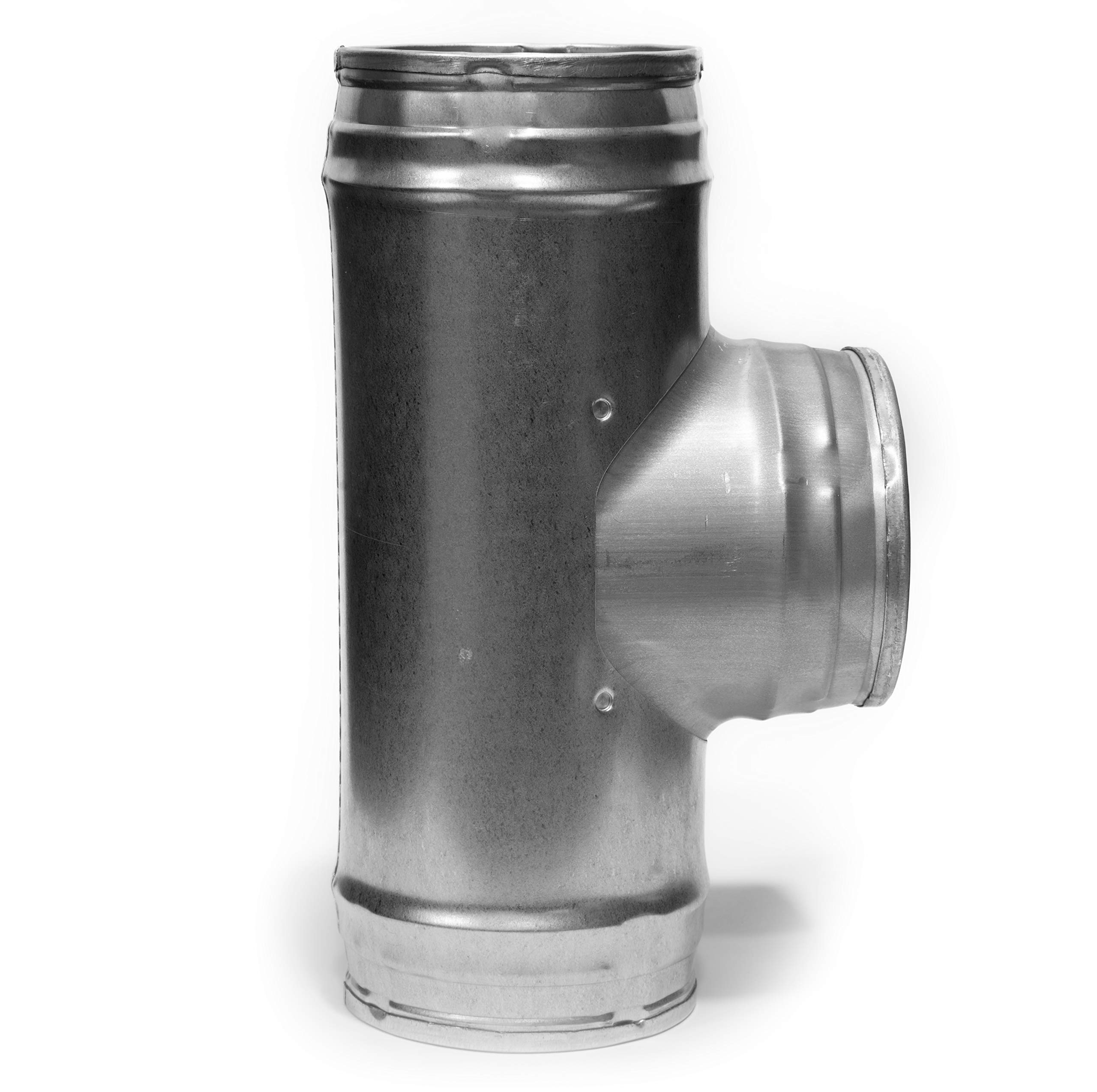 4 Inch 3 Way Duct Connector - T-Shaped Hose Adapter/Splitter for Round Pipe, Extractor Fan, Dryer Vent - Heavy Duty HVAC & Ventilation Fitting for Home, Laundry Room & Workshop Use