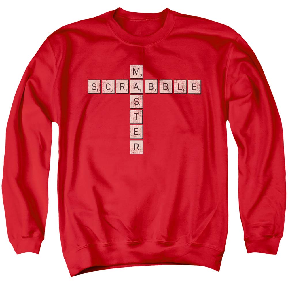 Scrabble Sweatshirt - Master Red Pullover Hoodie | Vintage Board Game Inspired Casual Wear for Game Nights & College Outfits