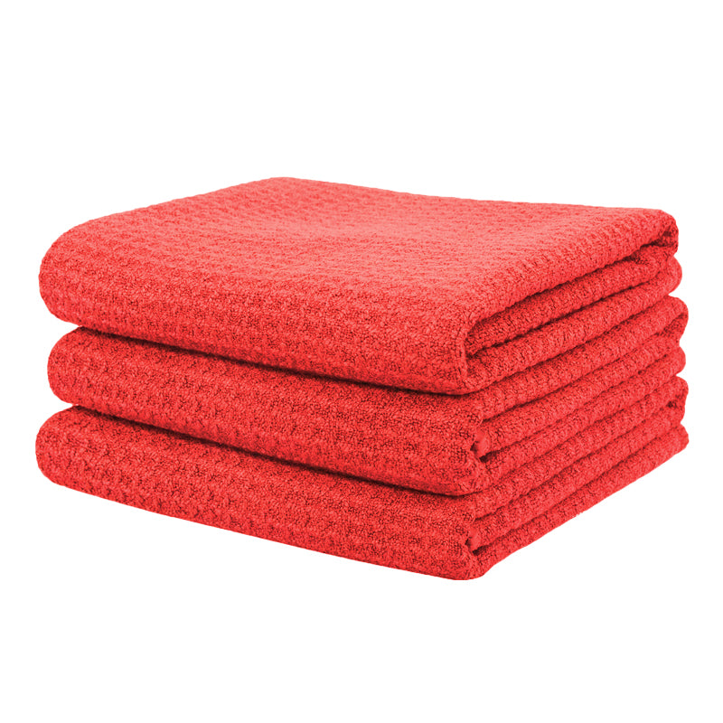 Premium Waffle Weave Microfiber Towel Set - 16x24 Inches, 380GSM, Ultra Absorbent & Quick Dry (Pack of 3) - Perfect for Gym, Spa, Beach & Bathroom Use