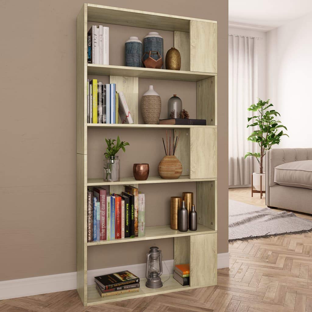 Multifunctional Storage Rack - Plant Stand, Small Bookshelf & Room Divider | Sonoma Oak Finish | 31.5