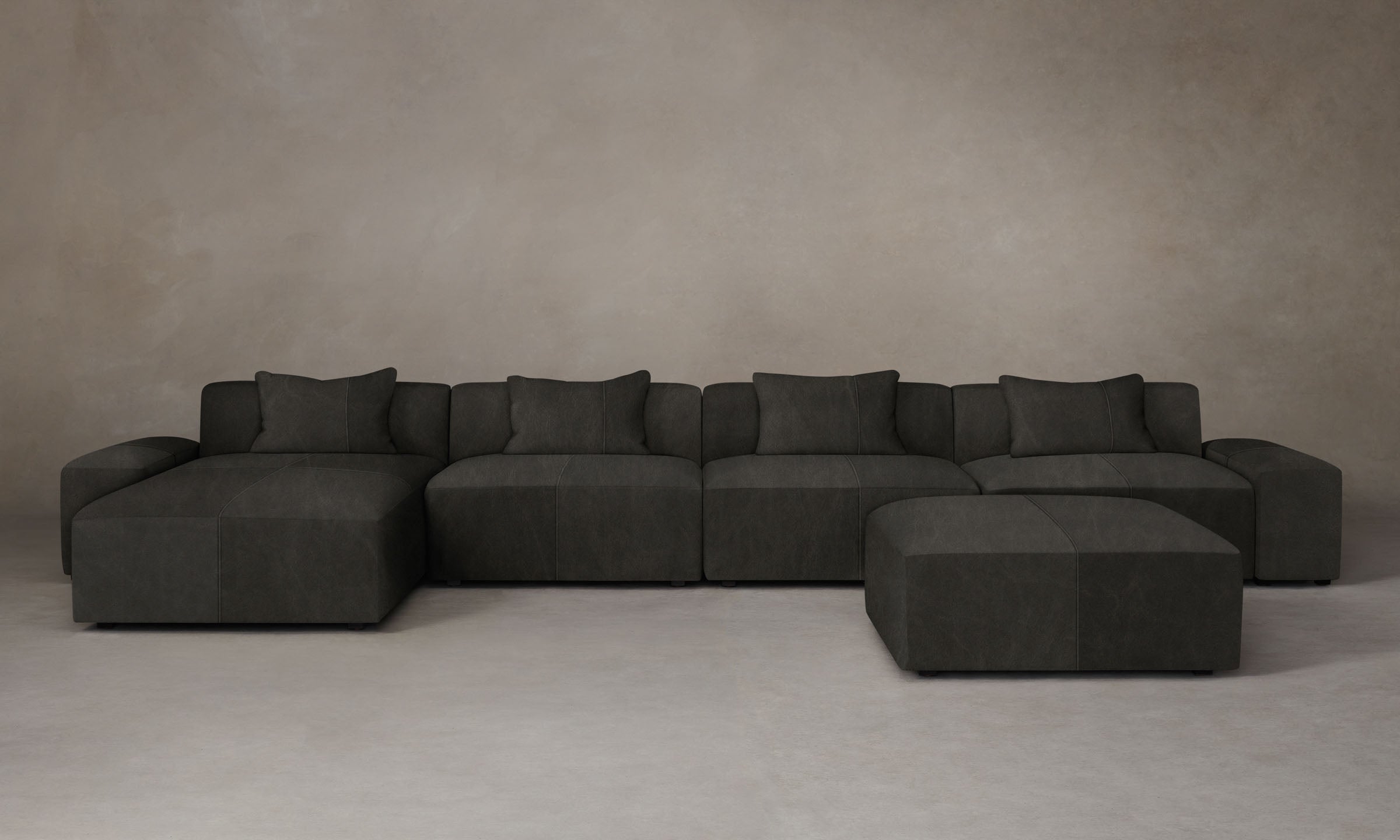 Breuer Modular Sectional Sofa - Premium Tuscan Leather Seal Brown - Perfect for Living Room, Home Theater & Lounge Areas