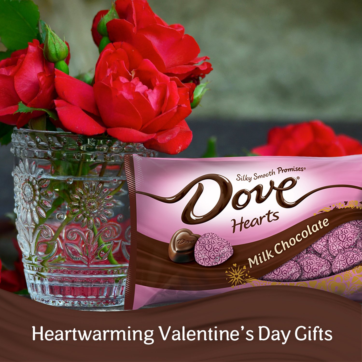 DOVE PROMISES Valentine's Day Milk Chocolate Candy Hearts - 8.87oz (Pack of 4) | Romantic Gifts for Couples, Sweet Treats for Date Night & Anniversary Celebrations