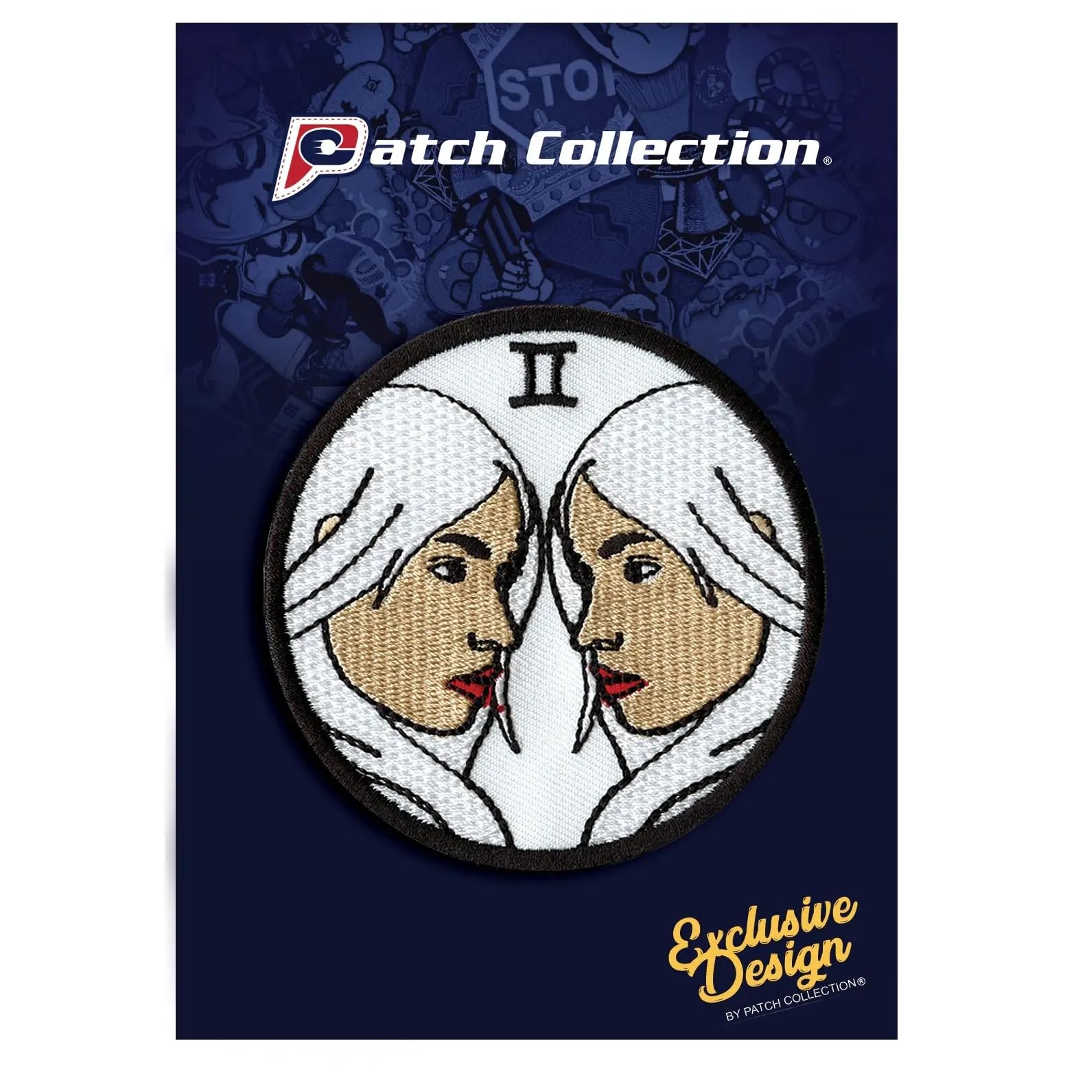 Gemini Zodiac Sign Embroidered Iron On Patch - Twin Constellation Design for DIY Clothing, Jackets, Backpacks & Gifts | Horoscope & Astronomy Enthusiasts