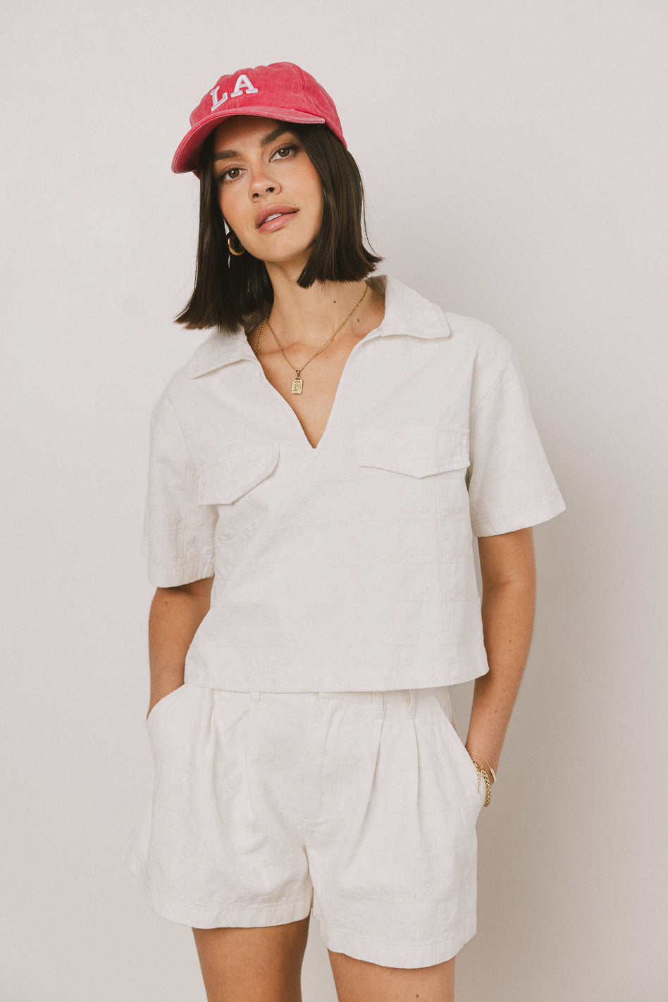 Lola Embroidered Women's Blouse - Floral Stitch Boho Chic Tunic Top for Casual Wear & Summer Outfits