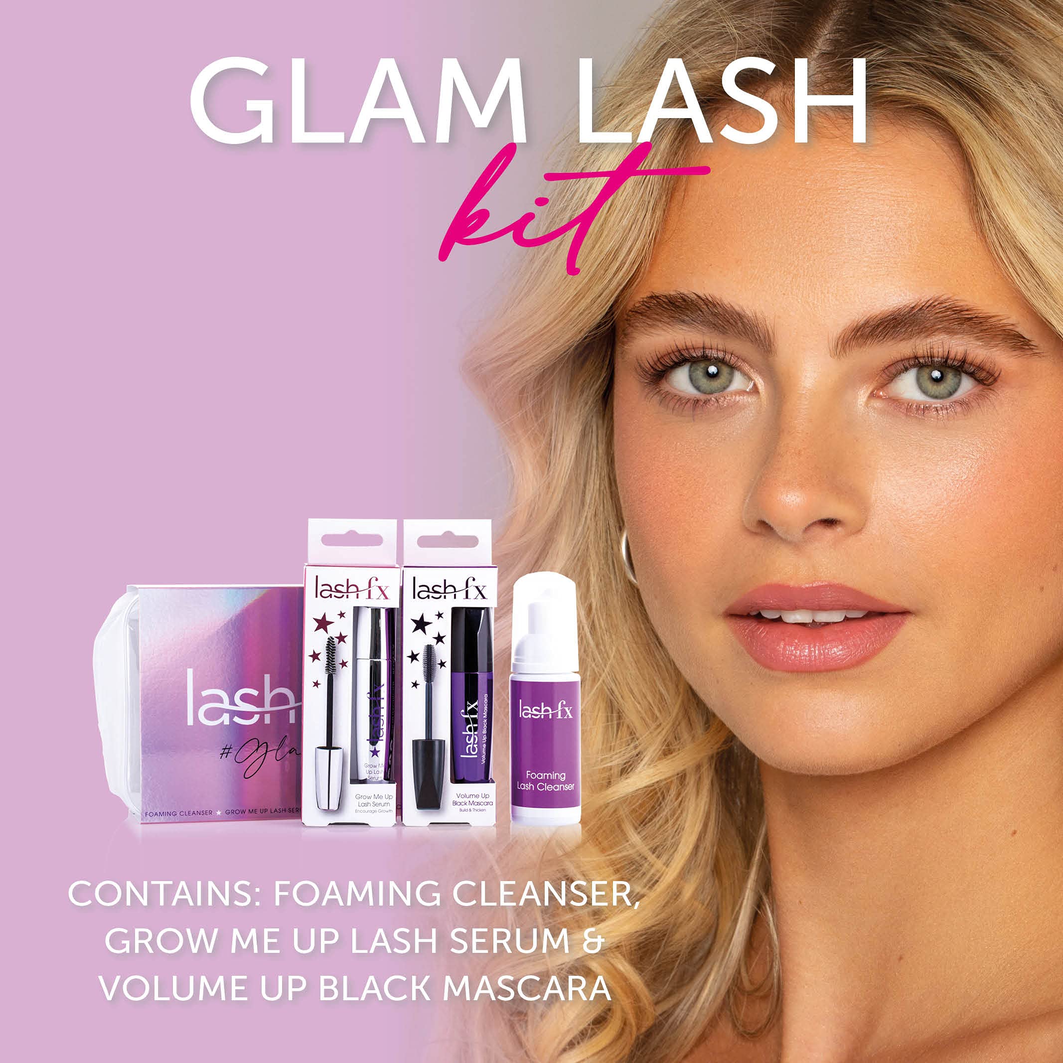 Lash FX Gift Set - Glam Lash Kit with Eyelash Extensions, Mascara & Tools | Perfect for Bridal, Party & Special Occasion Makeup