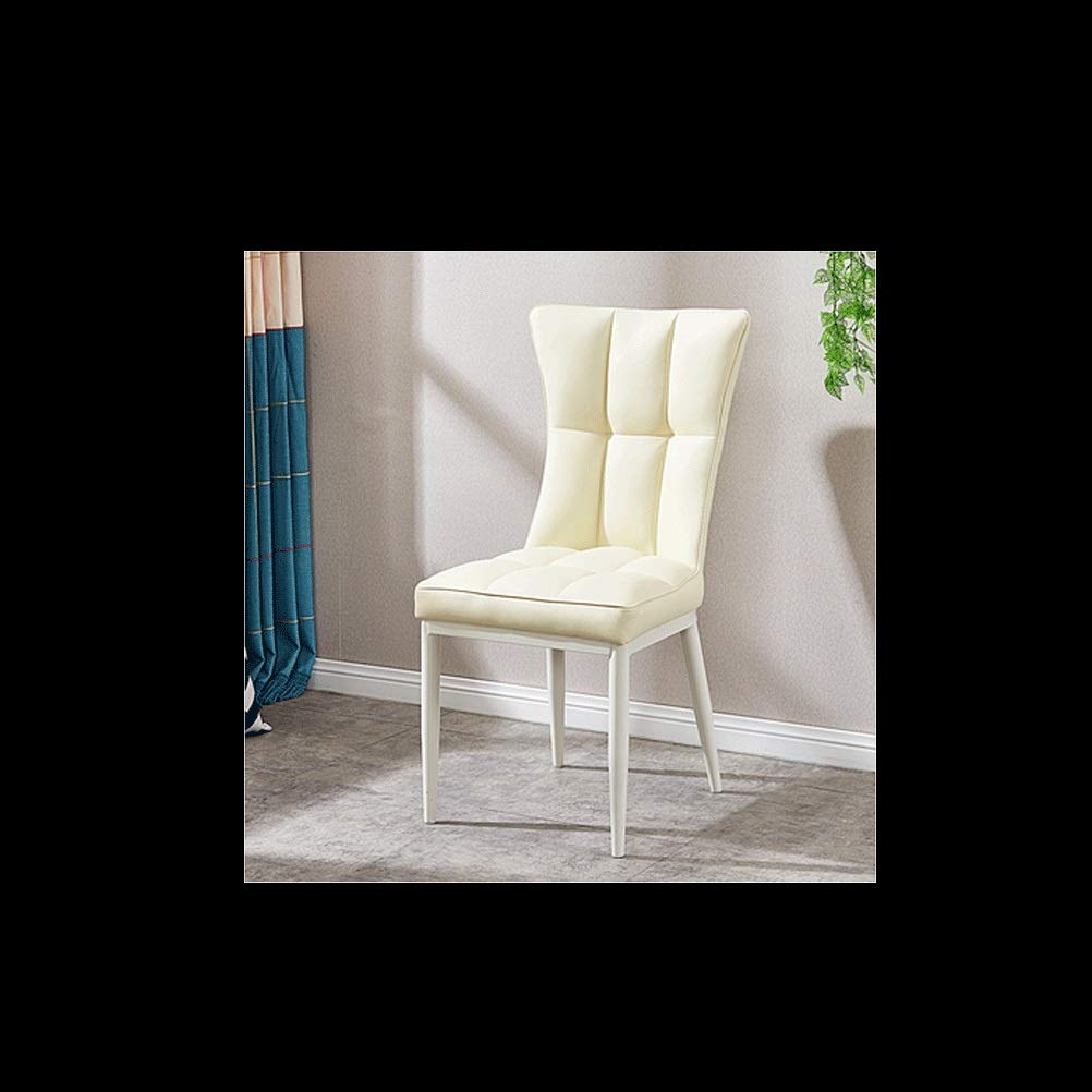 LRZS Modern Simple American Style Imitation Wooden Dining Chair - Soft Padded Seat & Backrest - Beige - Perfect for Dining Room, Home Office, Balcony, and Guest Seating