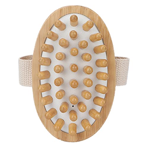 Bamboo Massage Brush with Rubber Gasbag - Exfoliating Body Scrub Brush for Home & Travel - Perfect for Relaxation, Spa Days & Self-Care Routines