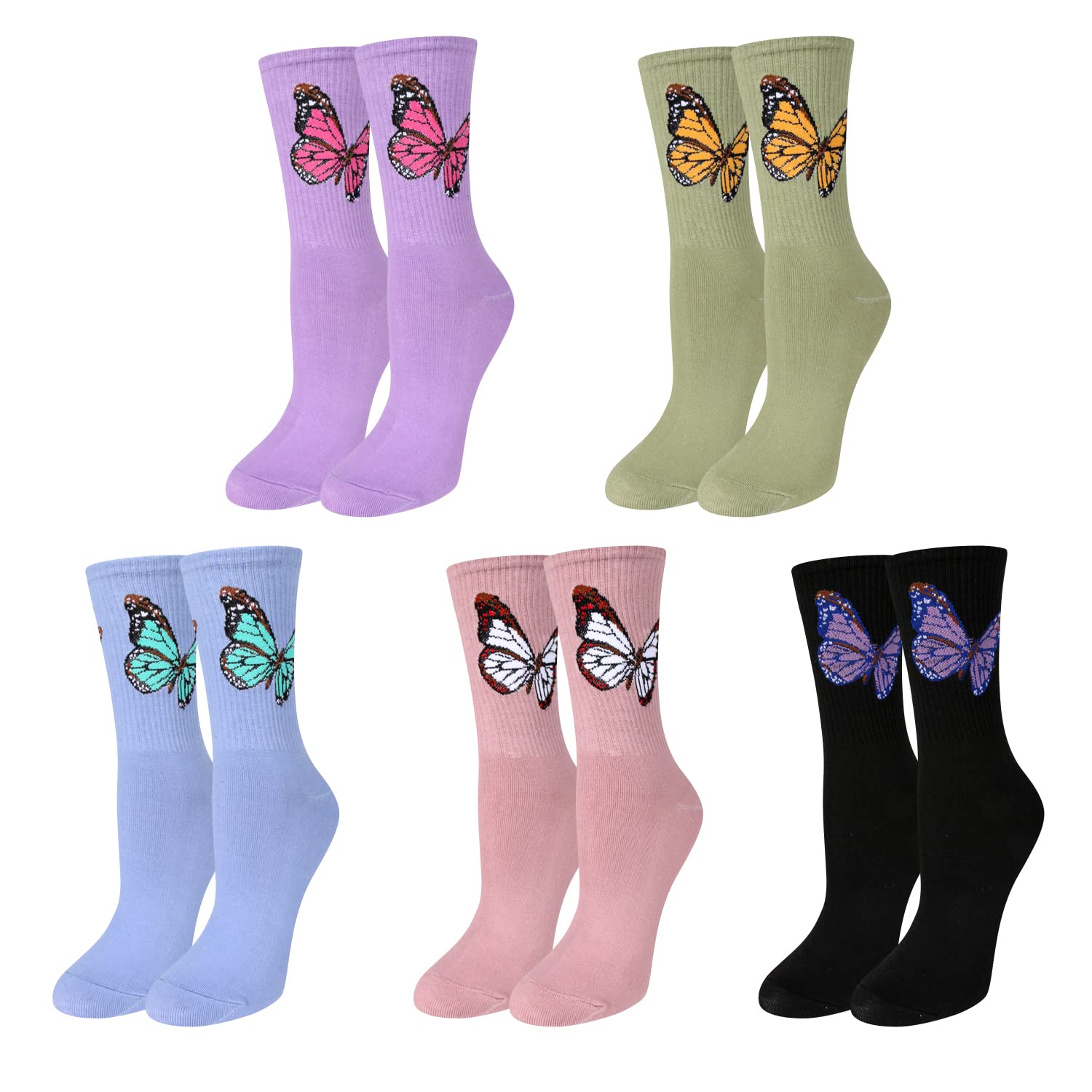 Benefeet Women's Funny Animal Crew Socks - Colorful Cotton Socks for Casual Wear & Gifts