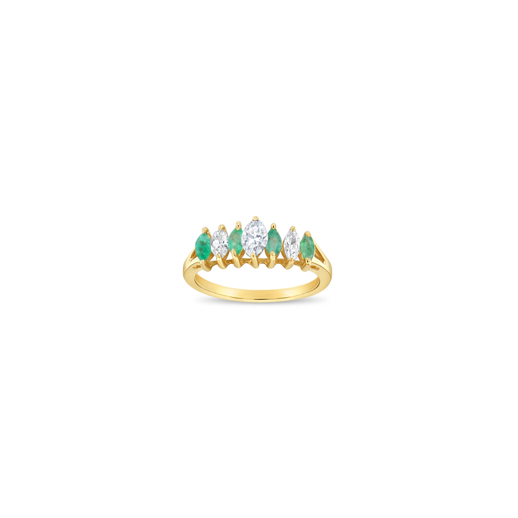 Exquisite Marquise Emerald & Diamond Wedding Band for Women – Elegant Vintage Style Engagement Ring – Perfect for Bridal, Anniversary & Special Occasions