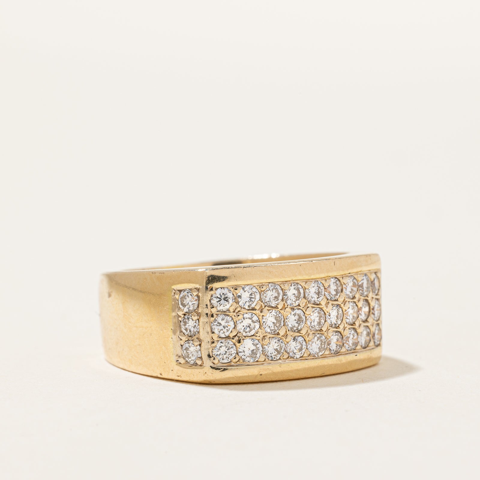 Channel Set Diamond Grid Band Ring - 1.00 Carat Total Weight (CTW) - Size 9.25 - Perfect for Engagement, Wedding & Anniversary Gifts