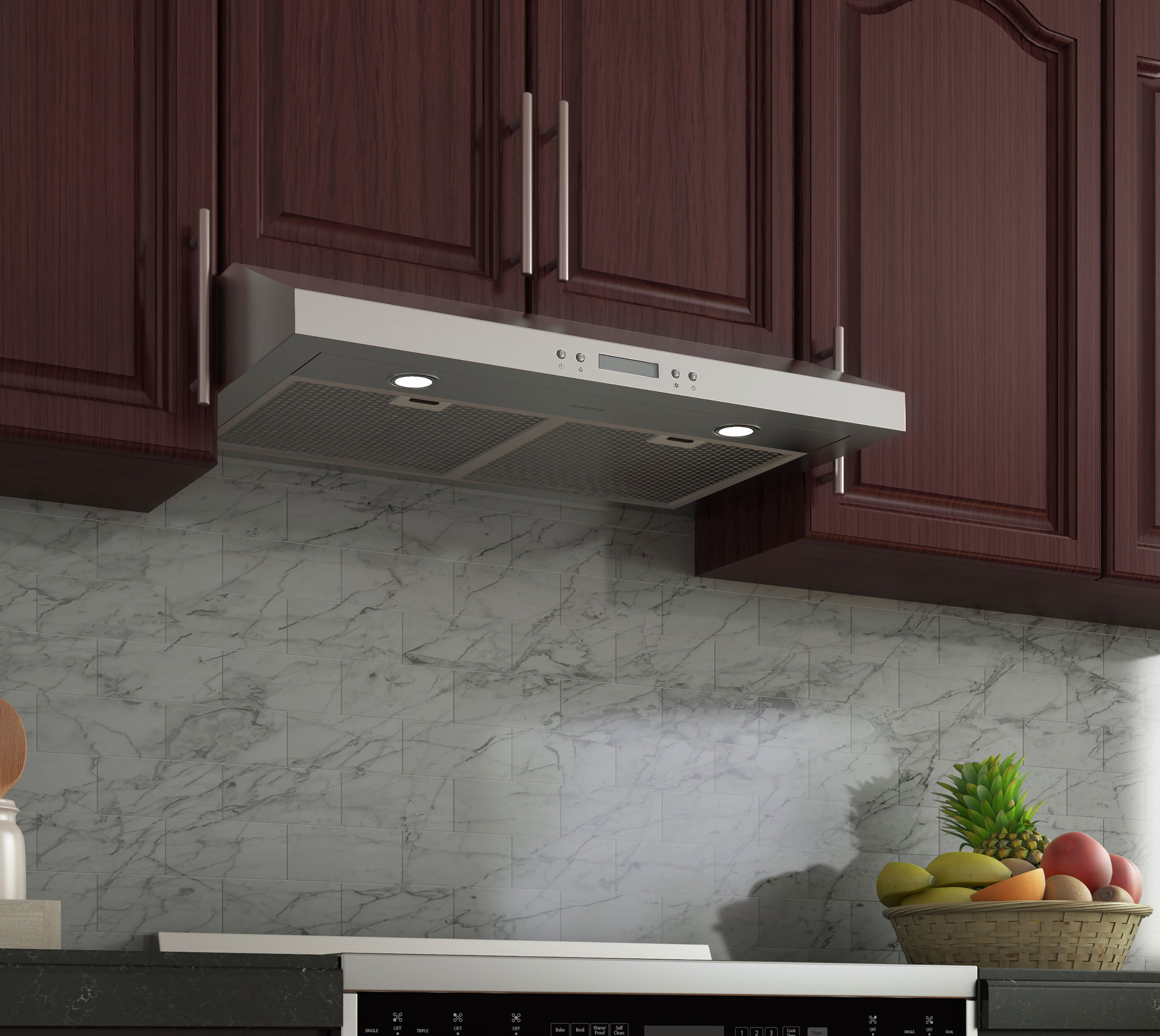 30 Inch Slim Under Cabinet Range Hood - SHD30 Stainless Steel Kitchen Vent for Smoke & Odor Removal - Perfect for Small Kitchens & Apartments