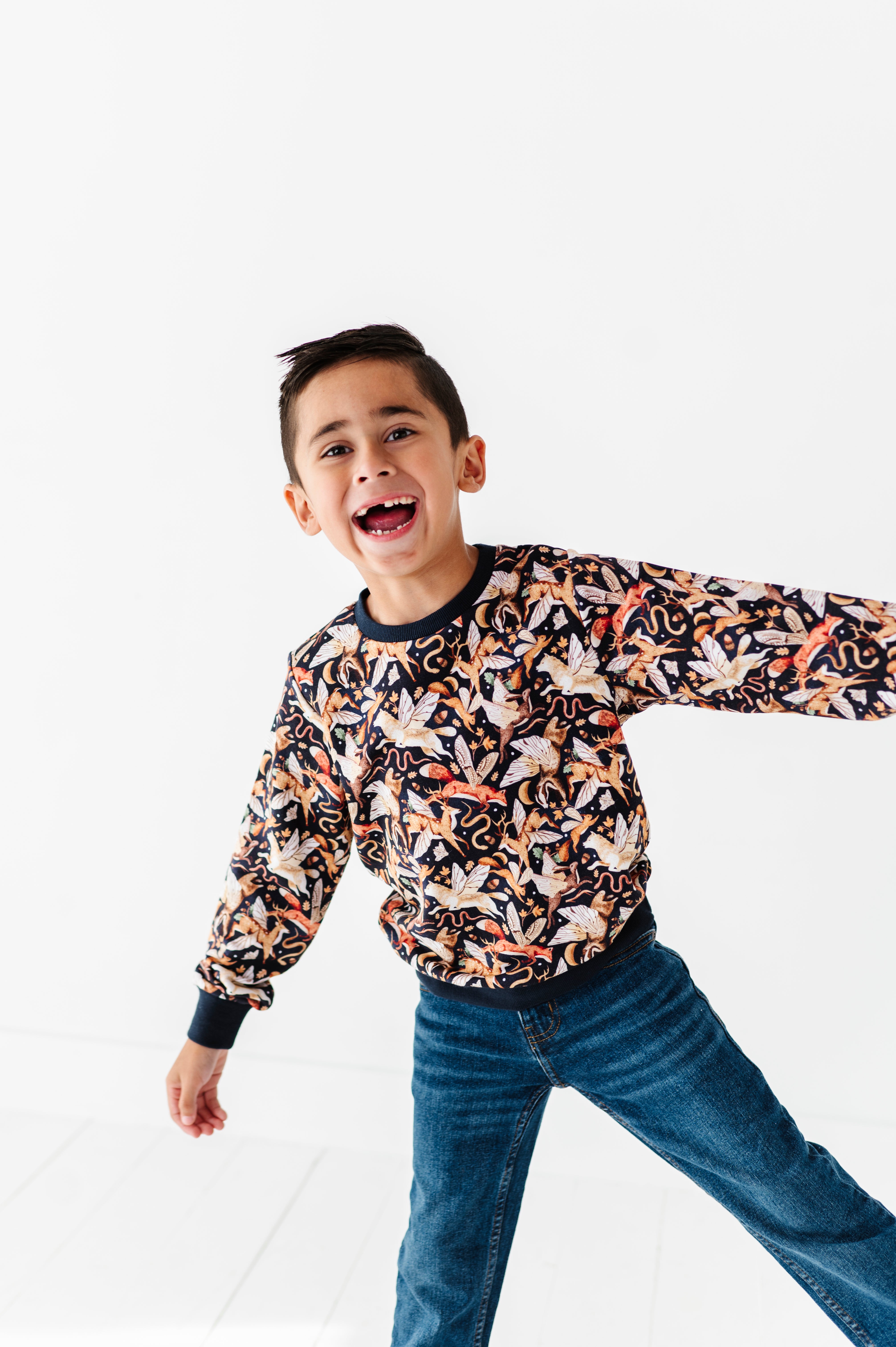 Folklore Flight Kids' Crewneck Sweatshirt | Soft Cotton Pullover for Boys & Girls | Cozy Casual Wear for School, Playdates & Family Outings