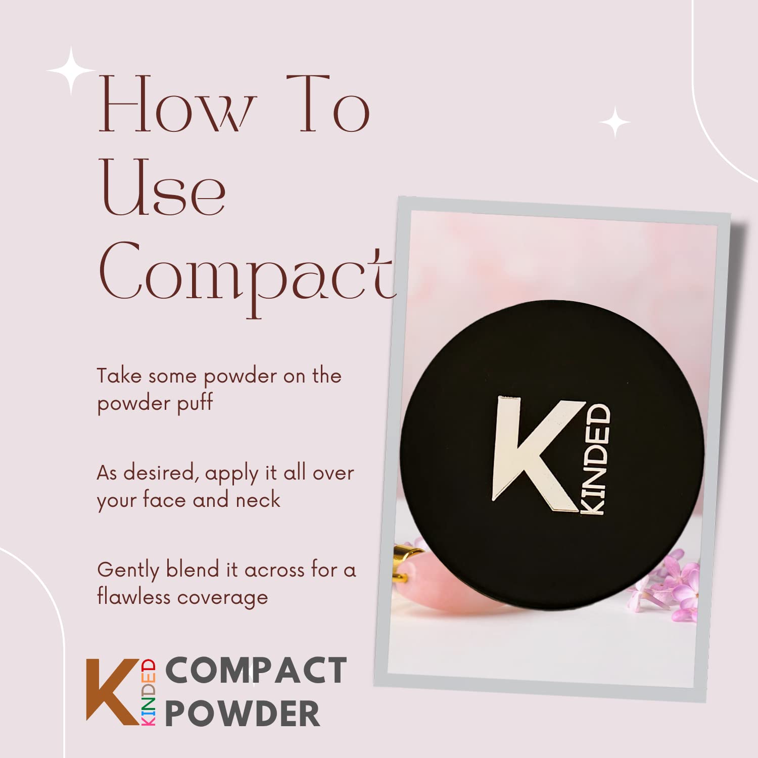 KINDED Matte & Shine 2-in-1 Compact Powder with Vitamin E & SPF 18 - Oil Control, Long Lasting, Waterproof Face Makeup for High Coverage & Shimmer (01 Cream Ivory, 18g) | Perfect for Daily Wear, Special Occasions & Touch-Ups On-The-Go