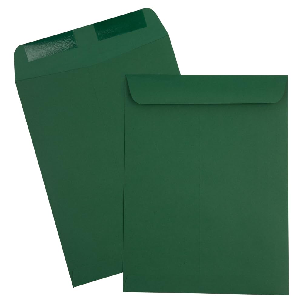 JAM PAPER 9 x 12 Open End Premium Catalog Envelopes - Dark Green - 250 Pack Bulk - Perfect for Business Mailings, Office Documents & Mailing Catalogs