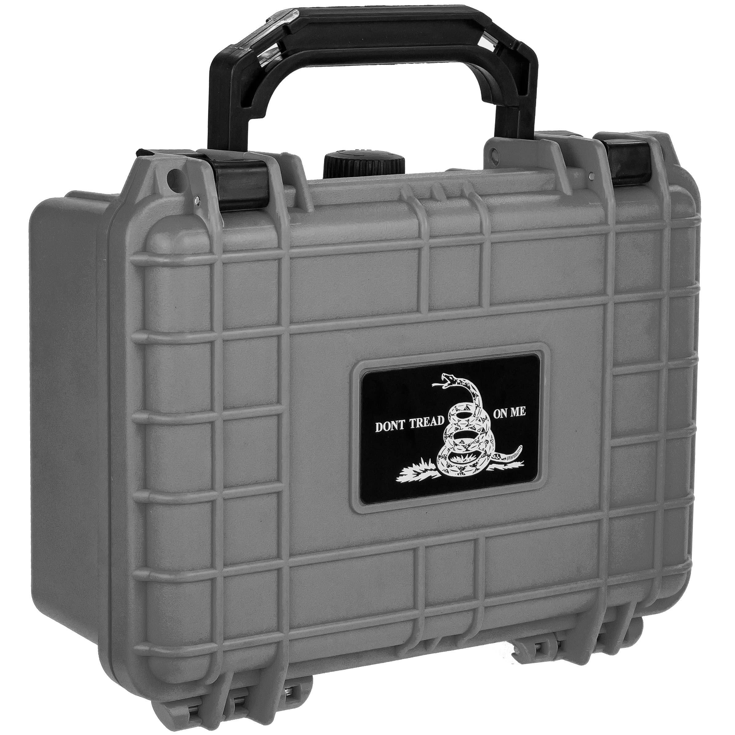 Eylar Don't Tread On Me Hard Pistol Case - X-Small Gray Protective Gun Storage for Handguns | Perfect for Range, Travel & Home Security