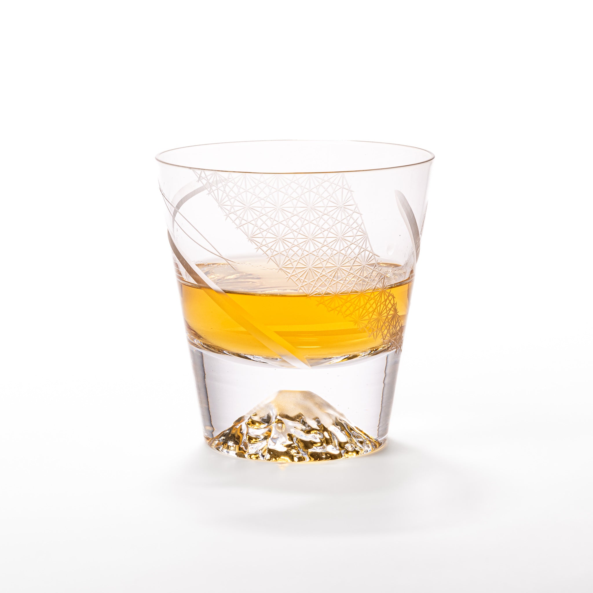 Tajima Mount Fuji Rocks Glass - Japanese Whiskey Tumbler with Breeze Design - Perfect for Scotch, Bourbon & Cocktail Drinking at Home Bar or Gift Giving