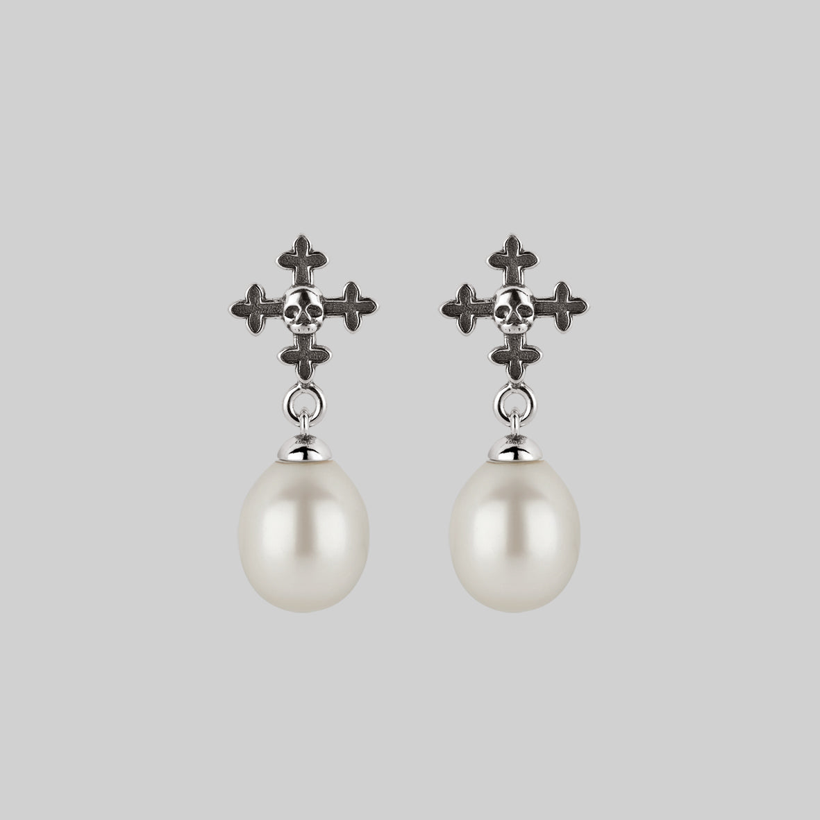 OPHELIA Medieval Cross Stud Earrings - Sterling Silver Gothic Jewelry for Women | Perfect for Renaissance Fairs, Costume Parties & Everyday Boho Style