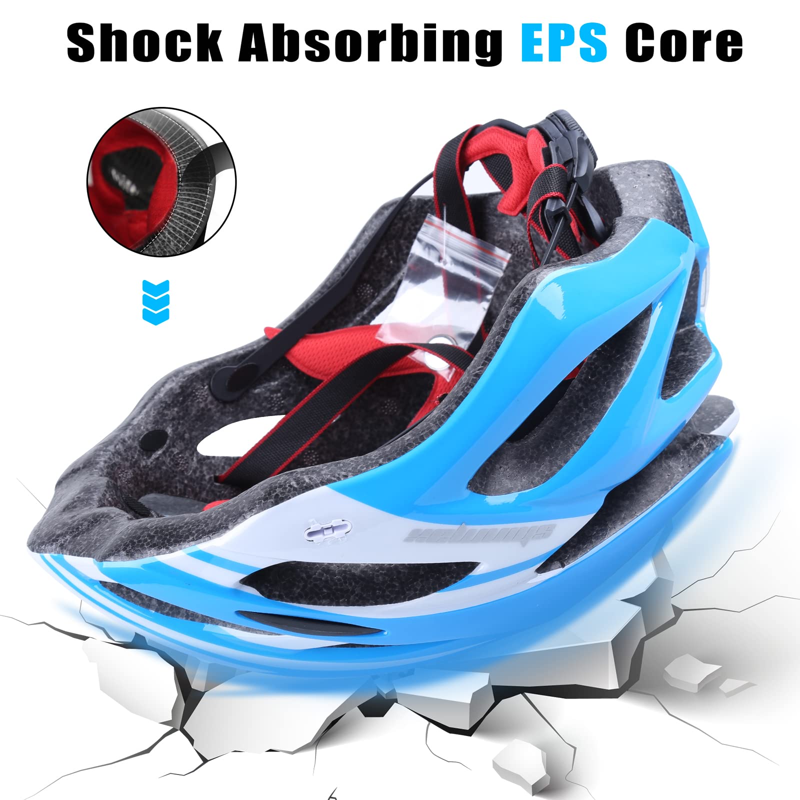 Shinmax Adjustable Bike Helmet for Men & Women - Lightweight Mountain & Road Cycling Helmet with Rear Light & Detachable Visor - CPSC Certified for Adults & Youth - Perfect for Commuting, Trail Riding & Urban Cycling
