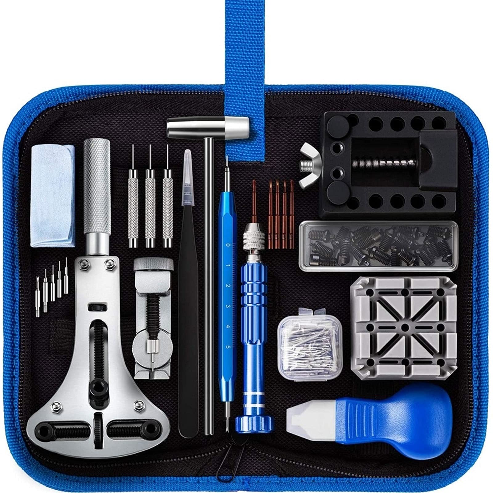 147-Piece Professional Watch Repair Tool Kit - Complete Watch Disassembly Set with Precision Tools for Watchmakers & DIY Enthusiasts | Perfect for Watch Battery Replacement, Band Adjustment & Home Repairs