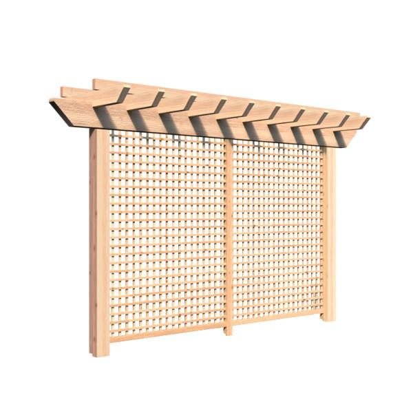 Premium Rough Cut Cedar Monterrey Pergola with Decorative Lattice - Outdoor Garden Patio Shade Structure for Backyard, Deck, and Poolside Relaxation