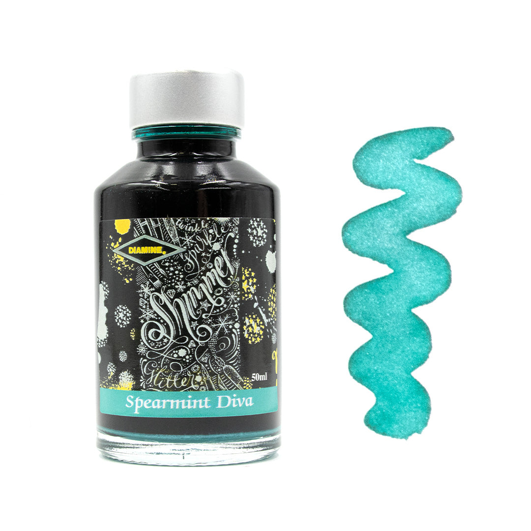 Diamine Shimmering Ink 50ml - Metallic Calligraphy & Fountain Pen Ink for Artistic Writing, Journaling, and Creative Projects