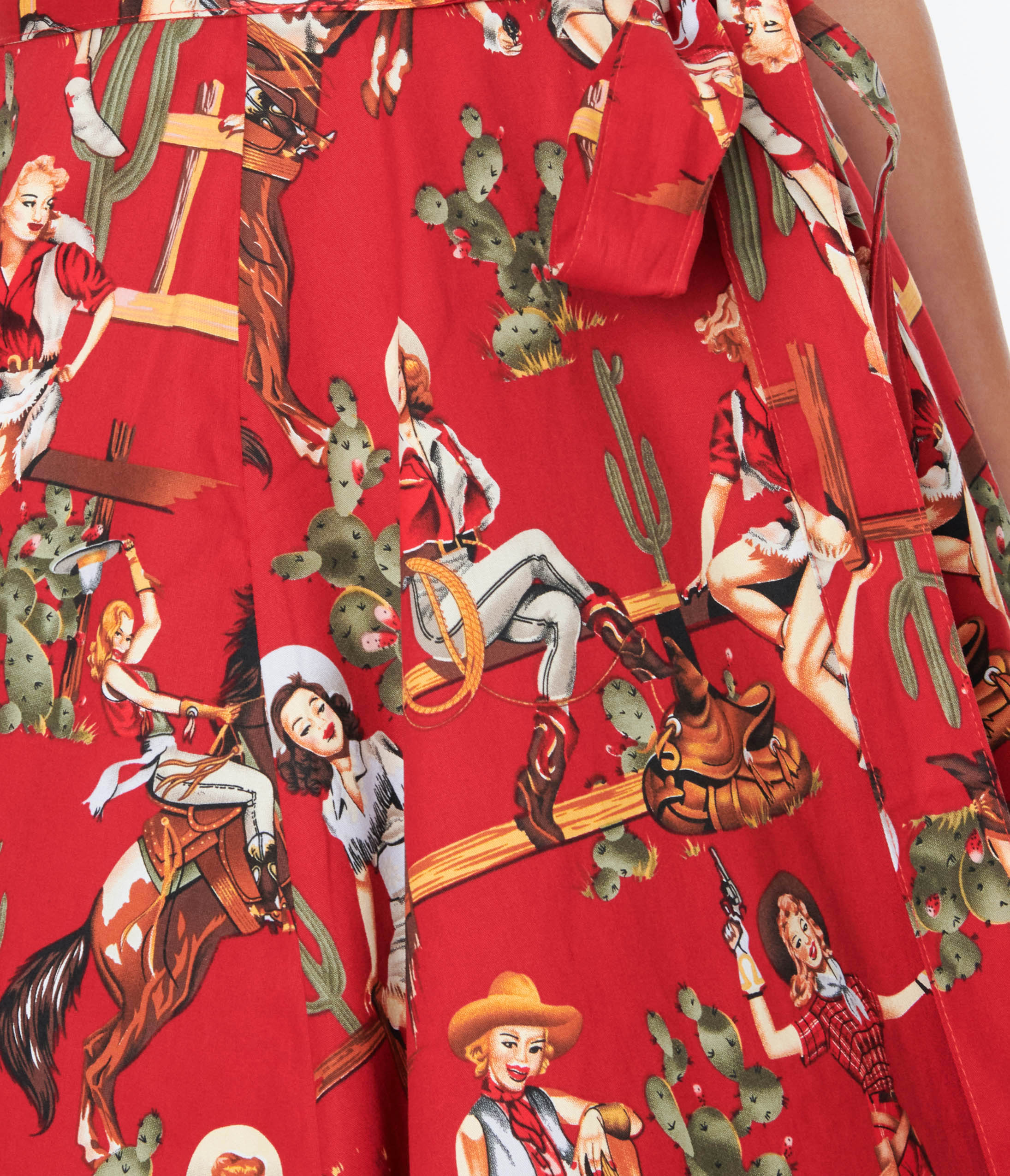 Stylish Red & Cowgirl Print Swing Shirt Dress for Women - Western Fashion Summer Casual Wear - Perfect for Rodeos, Country Concerts & Outdoor Events