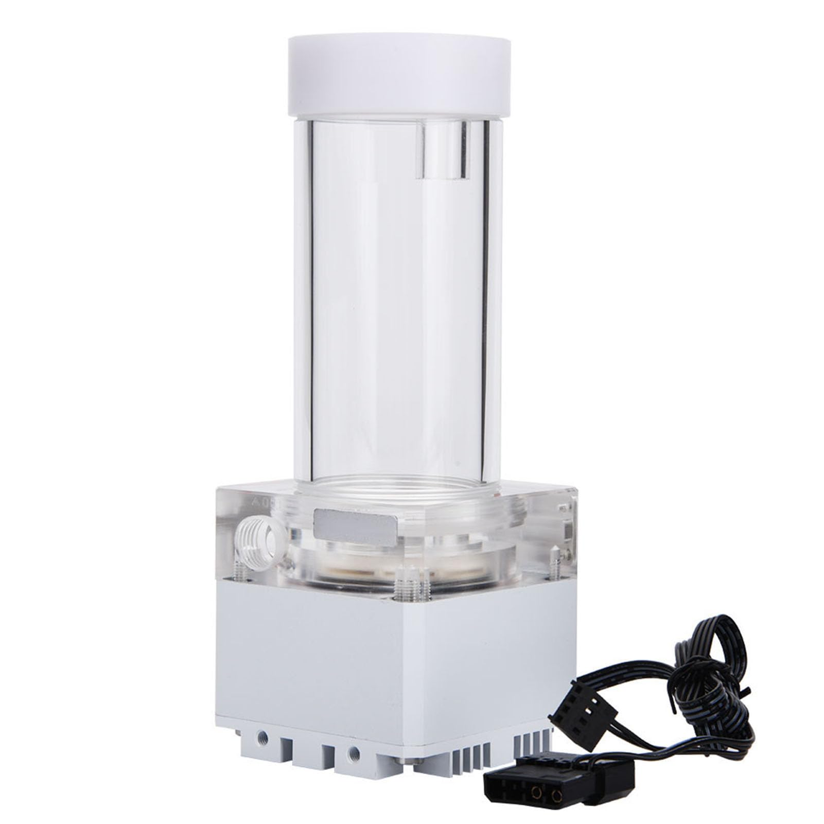 Lazmin 800L/H Computer CPU Water Cooling Pump, 4M Pump Head Fast Heat Dissipation Ultra Quiet LED Water Pump Tank for PC Gaming & Overclocking (White, 17cm) - Perfect for High-Performance PC Builds and Liquid Cooling Systems