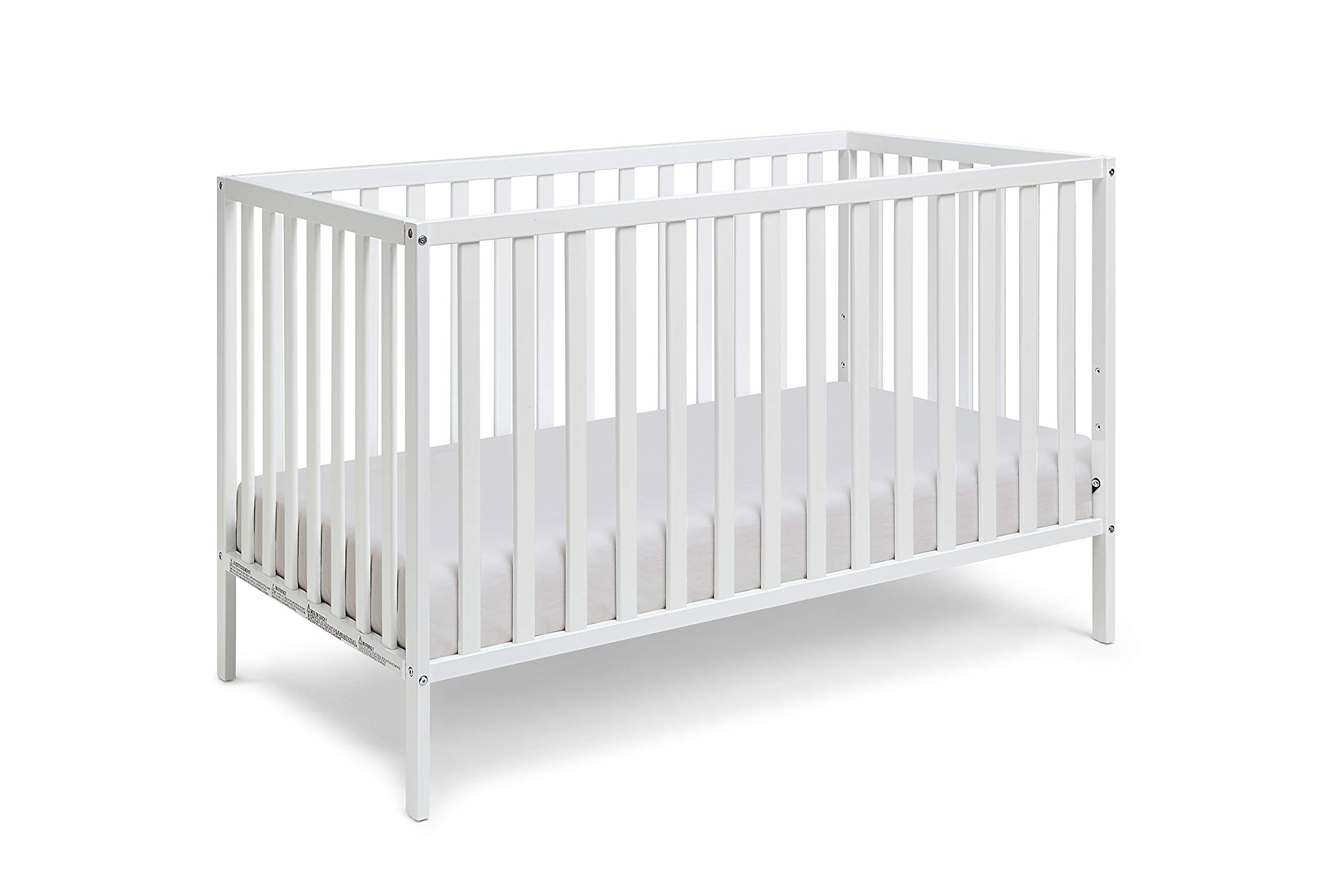 3-in-1 Convertible Baby Crib with Mattress - White Nursery Furniture for Newborns, Toddlers & Kids | Perfect for Bedrooms, Daycares & Guest Rooms