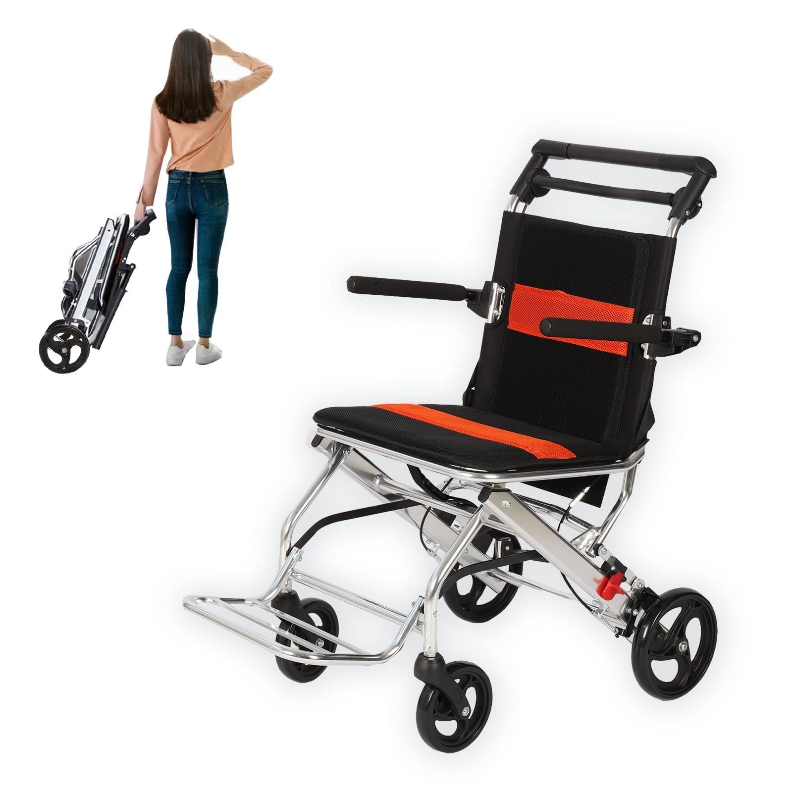 Ultra-Light Portable Folding Wheelchair for Elderly & Kids - 17.72