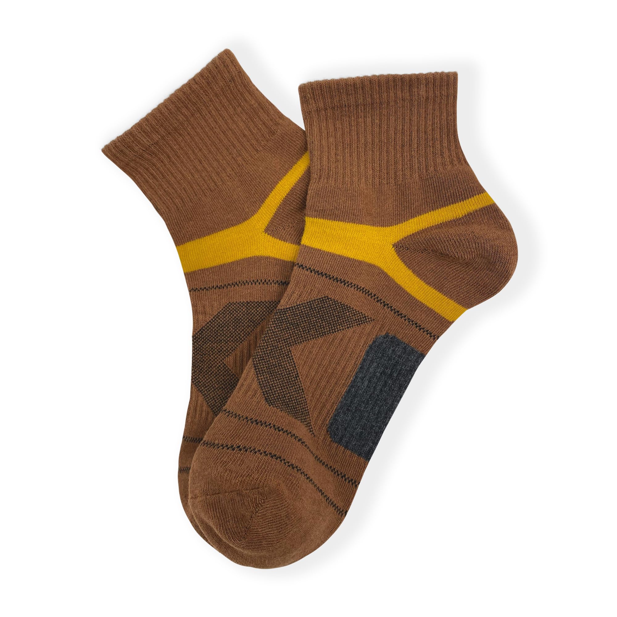 HaloYIYI Men's 5 Pack Athletic Ankle Socks - Breathable Performance Quarter Socks for Running, Gym & Sports - Low Cut Brown Socks for Men's Comfort & Support