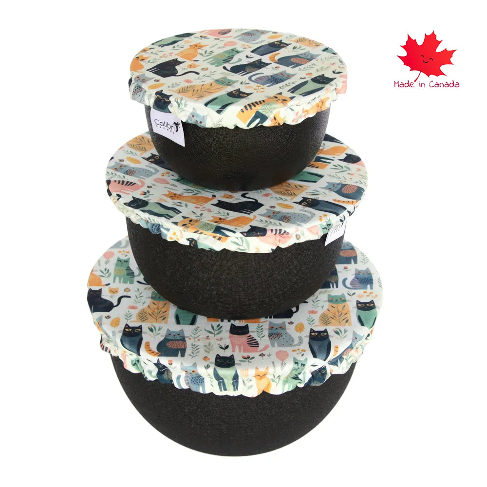 Colibri Bowl Cover Set for Cats - 3-Piece Food & Water Dish Cover with Lid - Keep Pet Bowls Clean & Fresh - Perfect for Indoor & Outdoor Use