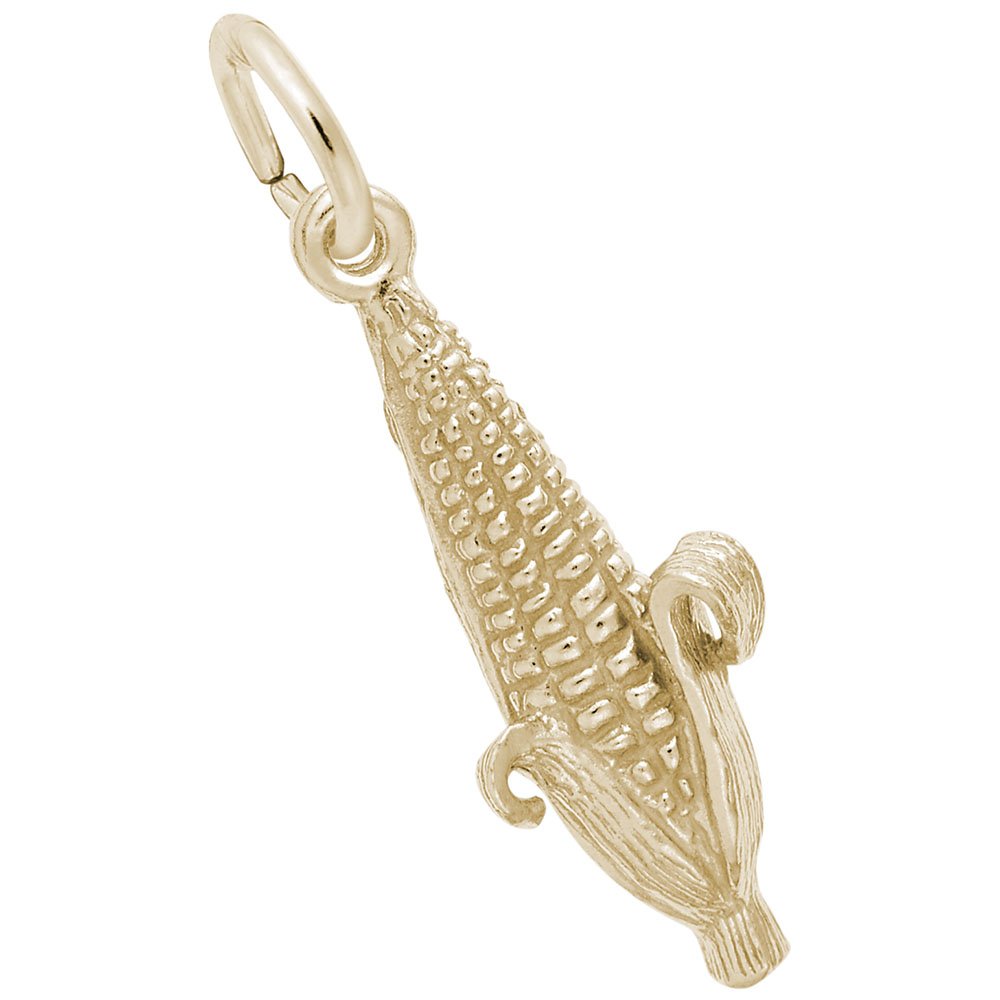 10K Yellow Gold Corn Charm Pendant - Dainty Jewelry for Bracelets & Necklaces - Perfect for Farmhouse, Country & Nature-Inspired Outfits