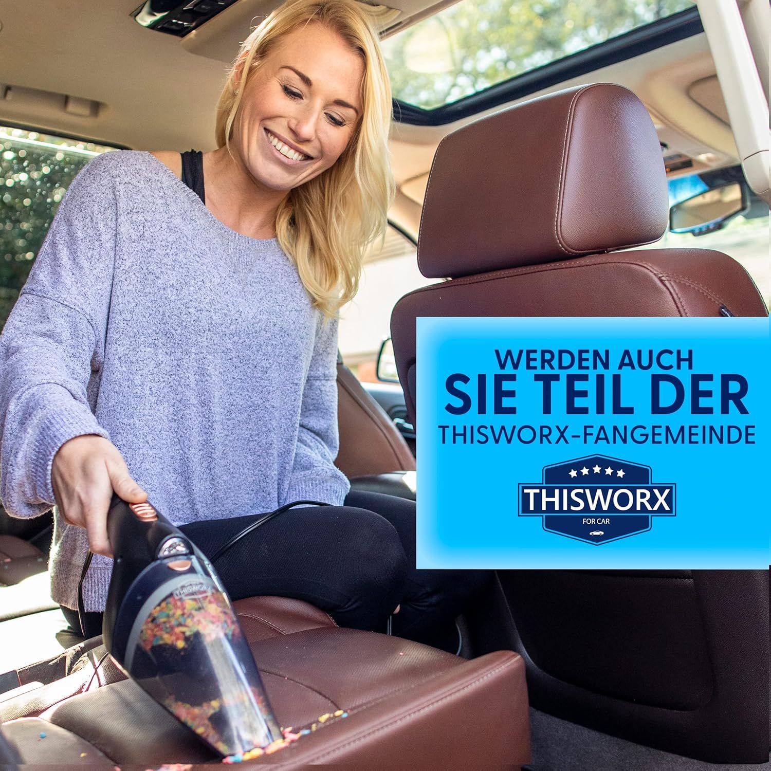 ThisWorx Portable Car Vacuum Cleaner - 16ft Cord & Attachments for Cars, RVs, Boats | Travel & Home Use