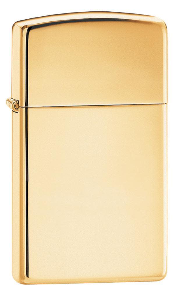 Zippo Slim High Polish Brass Lighter - Windproof Refillable Pocket Lighter for Outdoor, Camping, Hiking & Everyday Carry (EDC)
