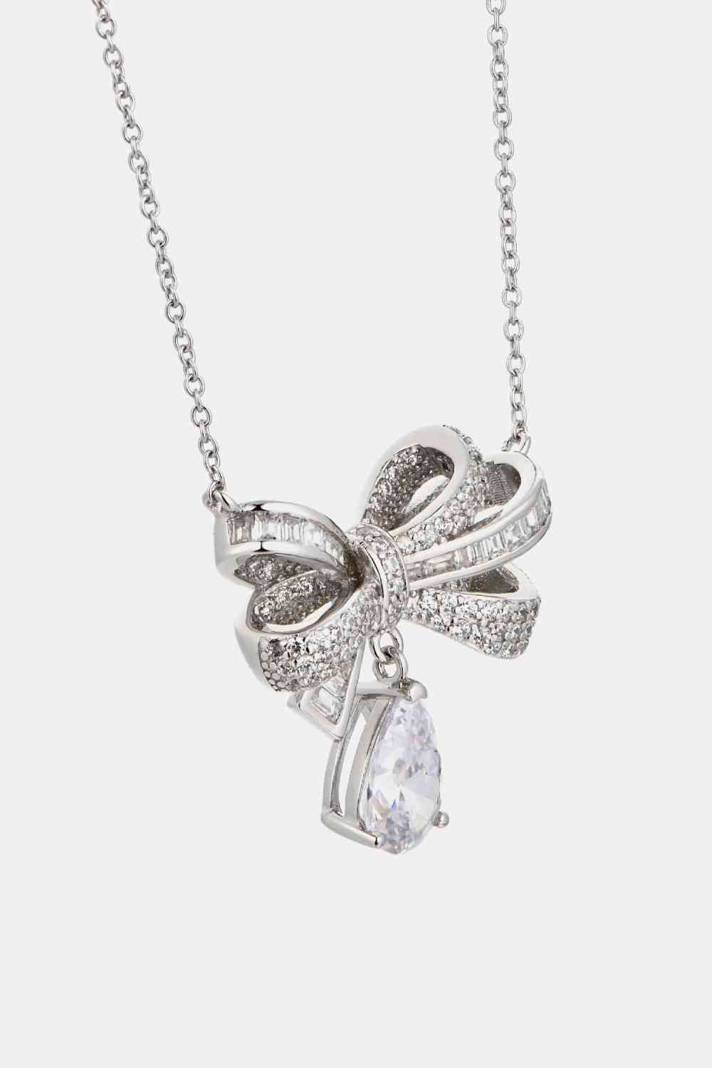 925 Sterling Silver Teardrop Zircon Pendant Necklace for Women - Elegant Dainty Jewelry Gift for Birthday, Anniversary & Valentine's Day