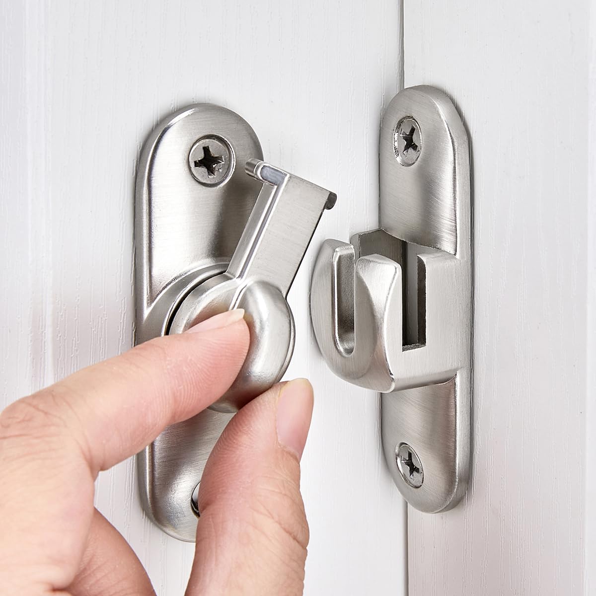 90/180 Degree Flip Barn Door Lock - Secure Sliding Door Latch for Privacy Protection | Heavy Duty Gate Hardware for Barn Doors, Windows, Cabinets & Bathrooms | Ideal for Home, Garden & Office Security