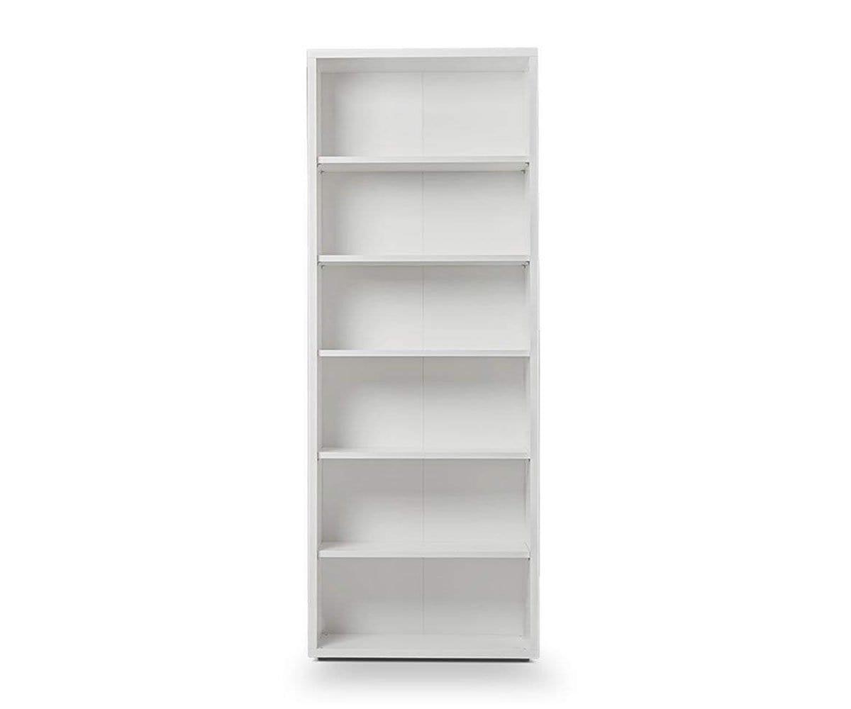 Gammel High Bookcase in White - Modern Bookshelf for Living Room, Office & Bedroom Storage