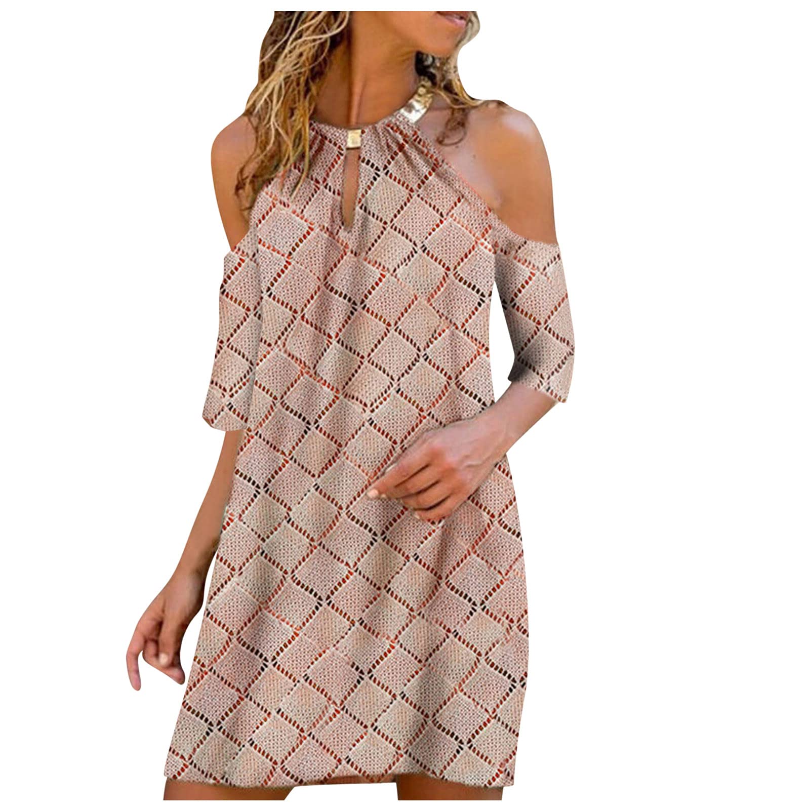 **Kaniem Women's Beach Dresses 2022 – Summer Short Sleeve Casual Loose T-Shirt Dress with Pockets | Flowy & Comfortable for Beach, Vacation, and Everyday Wear**