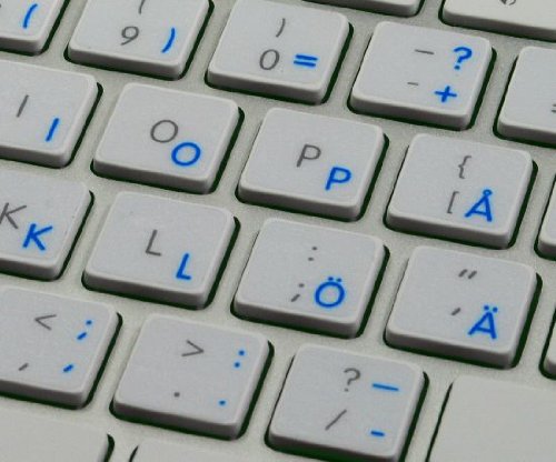 Apple Swedish/Finnish Keyboard Stickers with Blue Letters - Transparent Protective Film for MacBook, Laptop & Desktop - Perfect for Multilingual Typing & Language Learning