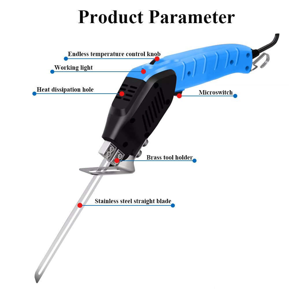 Electric Foam Cutter - Air Cooled Hot Knife with 4 Blades for Cutting EPP, EPS, XPS, EVA, EPE, PU, KT Board & Sponge | Perfect for DIY Crafts, Model Building & Packaging Projects