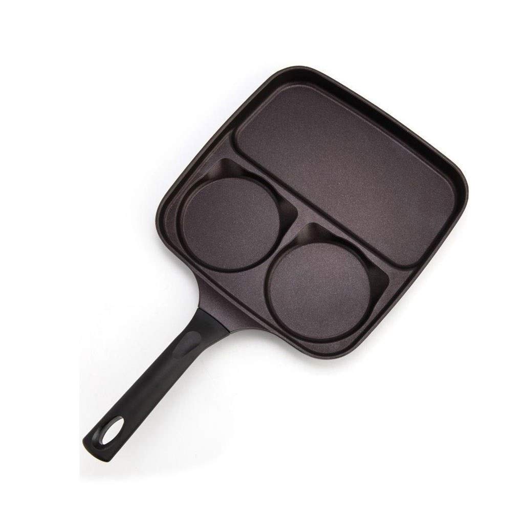 Non-Stick 3-Hole Omelet Pan - GPPZM Breakfast Grill Pan for Pancakes, Eggs & Ham - Oil-Free Cooking, Smoke-Free Frying - Perfect for Quick Breakfasts, Camping & Family Cooking