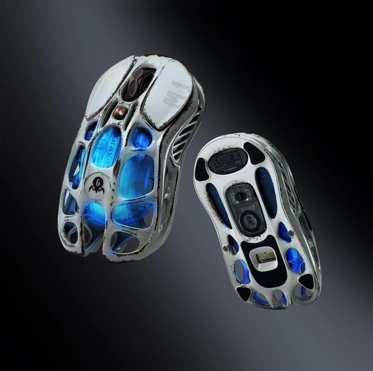 Mercury M1 Pro Battle Worn Edition Silver Mist Gaming Mouse - High Precision 16000 DPI, Ergonomic Design for PC & Mac - Perfect for FPS, MOBA & eSports Tournaments (US Only)