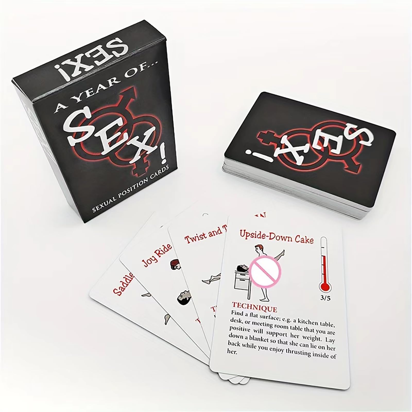 Adult Sex Position Cards for Couples - Fun & Intimate Date Night Game with Illustrated Positions - Perfect for Spicing Up Married Life & Romantic Evenings
