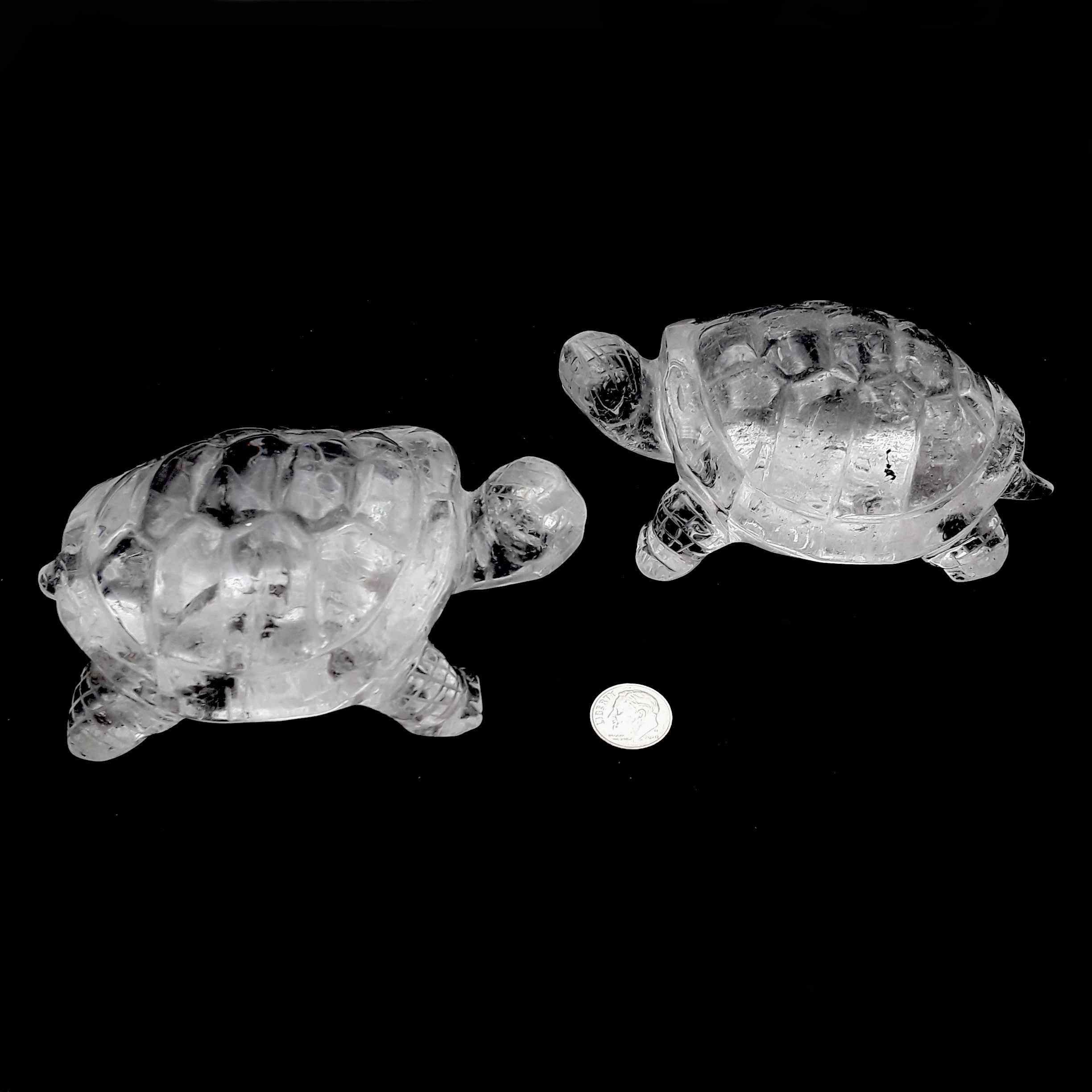 Hand Carved Clear Quartz Crystal Turtle Gemstone - 4.5 Inch Polished Healing Stone for Meditation, Feng Shui & Home Decor