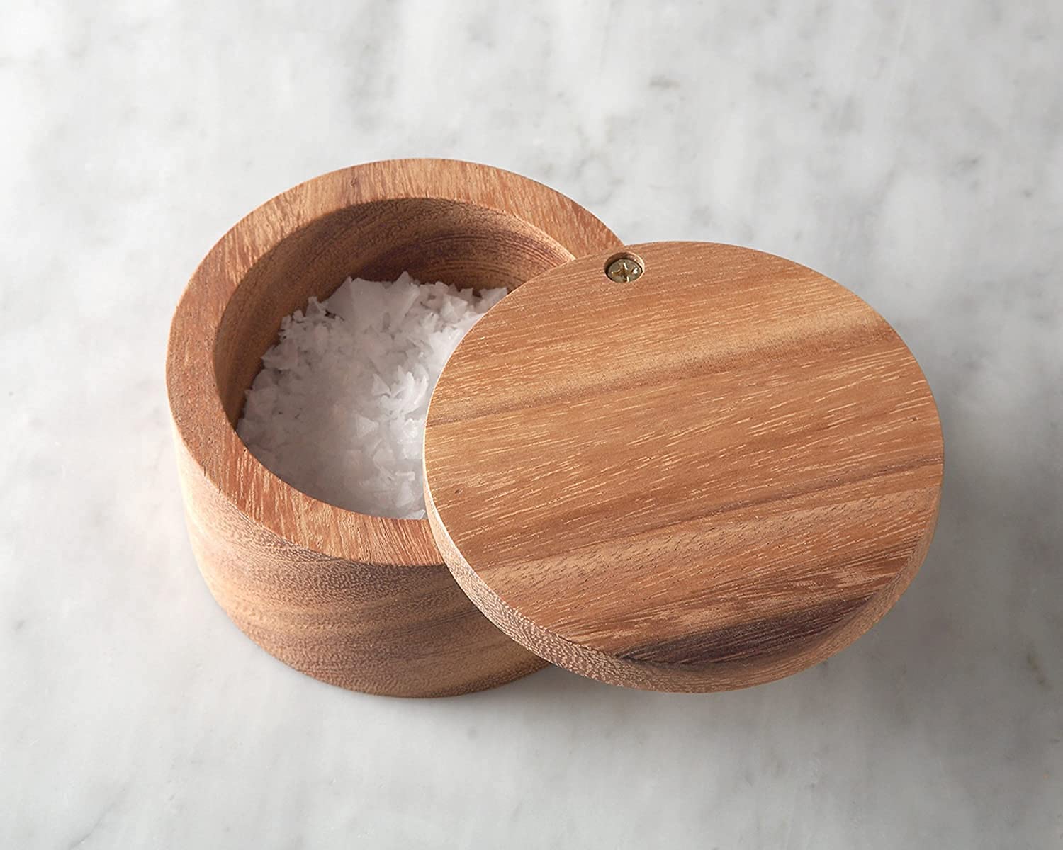 IBLAY Wooden Salt and Pepper Box with Lid - Classic Spice Storage Container for Kitchen | Durable Spice Holder for Salt, Pepper & Seasonings | Perfect for Cooking, Baking & Tabletop Organization