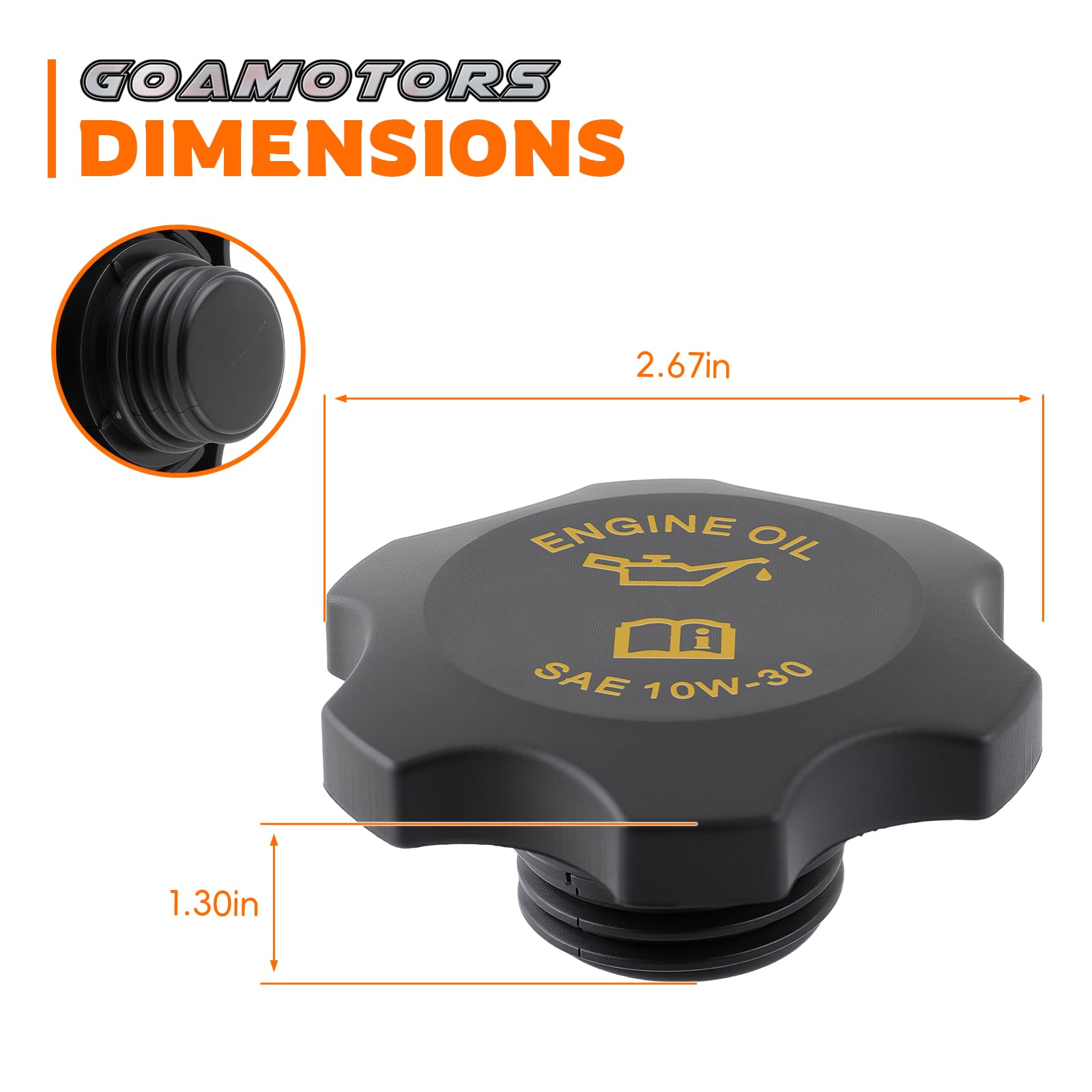 53010654AA Oil Filler Cap Replacement for Jeep Wrangler Grand Cherokee Dakota & Chrysler 300M Concorde - OEM #04648831AA - Perfect for Engine Maintenance & DIY Car Repairs