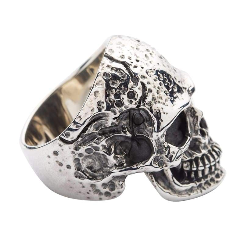 Tough Men's 925 Sterling Silver Skull Ring for Men - Gothic Punk Jewelry, Biker Accessory, Perfect for Halloween & Rock Fashion